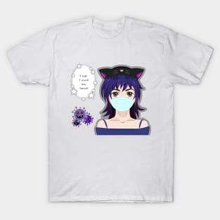 Kawaii girl and virus. Manga style. Wash your hands T-Shirt